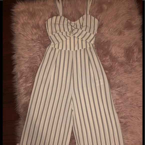 White Stripe Jumpsuit - Picture 1 of 3
